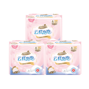 89元3件】+7超熟睡柔棉亲肤夜用卫生巾加厚300mm佳期姨妈巾24片