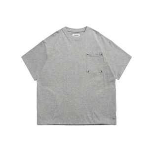 Point lamp夏季日系复古口袋设计短袖男潮牌宽松质感马家纯棉上衣