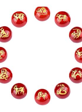 天然红玛瑙配珠女本命年十二生肖