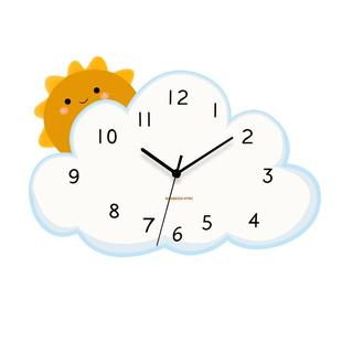 儿童房挂钟客厅钟表卧室2025新款简约现代卡通创意时钟挂墙表家用