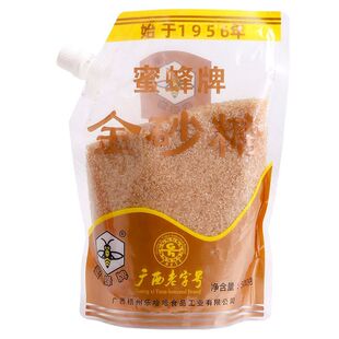 蜜蜂牌金砂糖500g袋装旋盖黄砂糖原糖咖啡黄糖甘蔗糖烘焙糖二砂糖