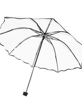 少女心ins白色轻便网红透明雨伞