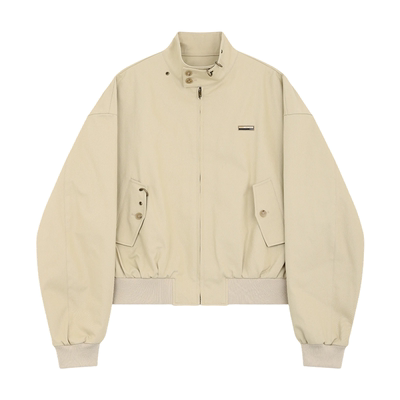 【明星同款】WE11DONE26夏季新品LOGO贴饰穿孔细节哈灵顿夹克复古