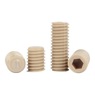 PEEK耐高温耐酸碱绝缘树脂高强度塑料内六角紧定螺钉无头机米螺丝