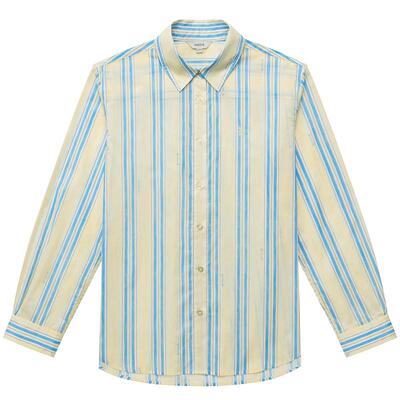 Hazzys轻薄条纹宽松长袖衬衫