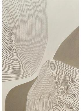 手绘奶油风简约现代客厅装饰画