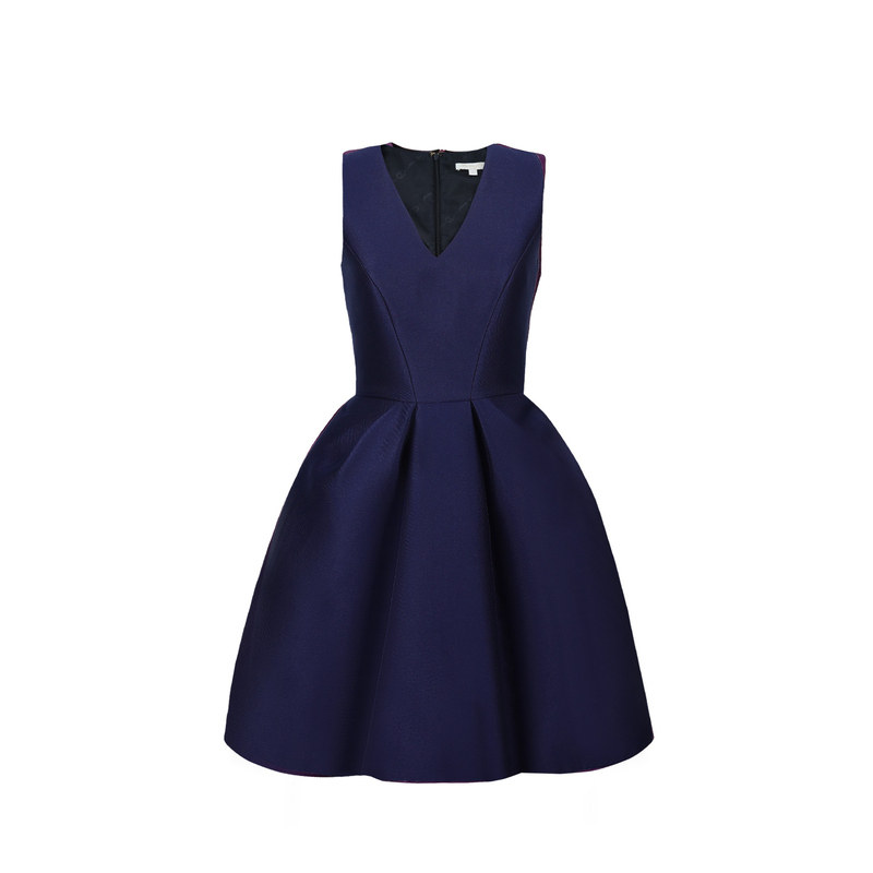 MummyCat下蛋喵【璀璨人生】 新品夜幕蓝贵气深V领礼服连衣裙