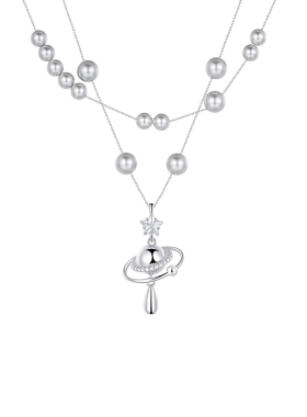 原创土星球珍珠项链女