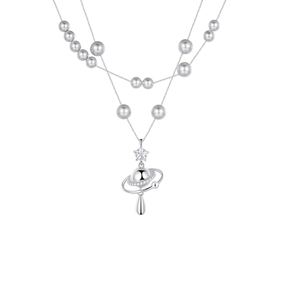 原创土星球珍珠项链女