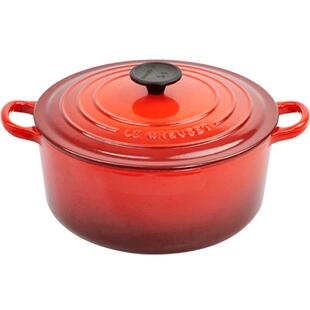 酷彩LE CREUSET法国进口珐琅铸铁圆形锅海鲜深烧锅炖煮煲汤青羽色