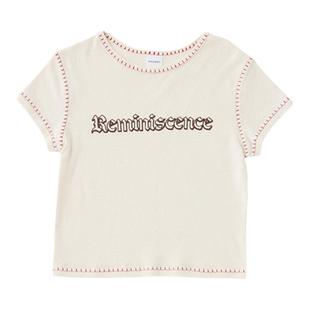 MOUSSY 秋季新品哥特风格字母印花短款T恤上衣010HAQ90-5001