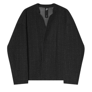 JDV商场同款粗花呢复古羊毛外套秋冬轻薄羽绒服短款男装WDW5337