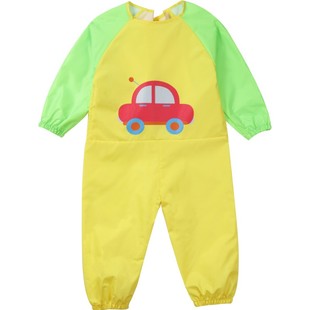 连体儿童罩衣罩衫反穿衣吃饭衣男女童宝宝罩衣防水画画衣玩沙