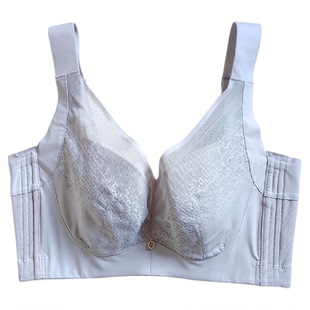 软钢圈全罩杯大胸显小聚拢上托收副乳调整型文胸罩蕾丝性感内衣女
