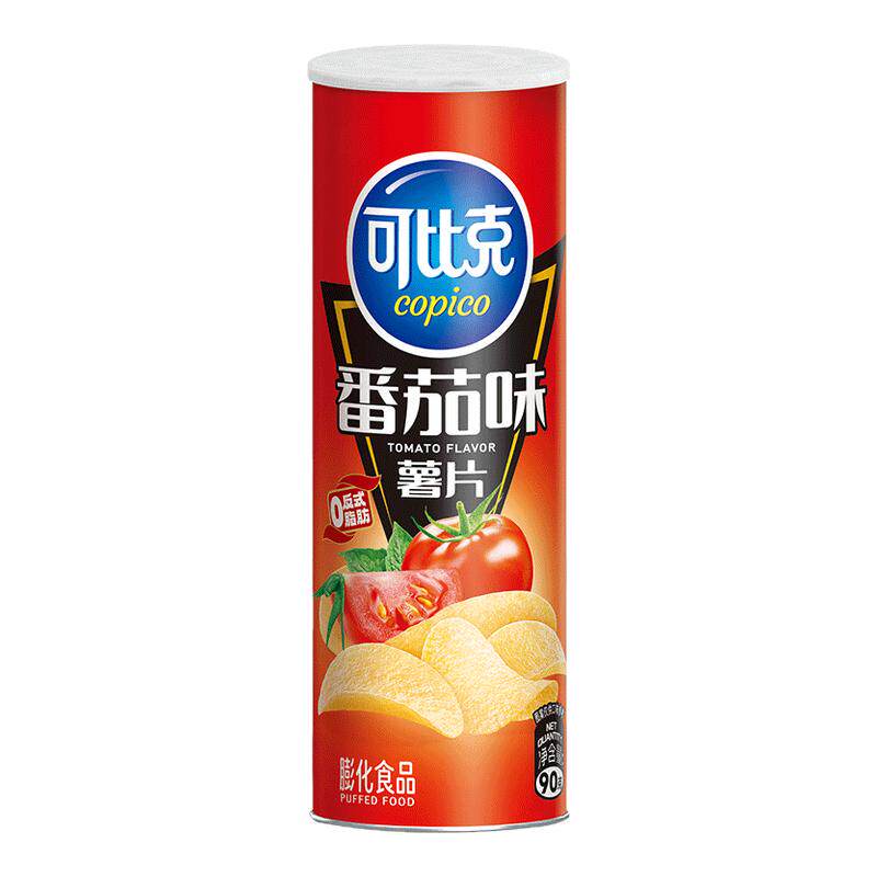 可比克经典多口味90g×2桶经典番茄味解馋休闲小儿童薯片休闲零食