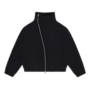 DVN稀有款 25SS Zip Up Sweater不规则拉链立领水洗针织毛衣外套