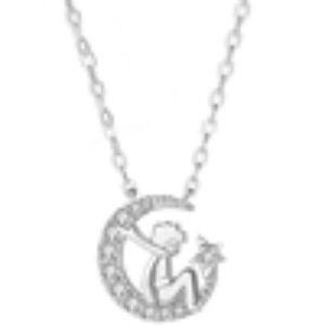 小王子与玫瑰花项链女款生日礼物送女友小众银配饰女锁骨链银吊坠