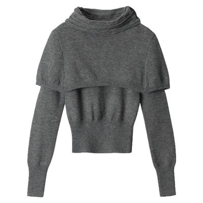 说多难堪可拆卸斗篷披肩毛衣潮