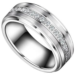 赤月 满天星戒指男女宽食指轻奢高级感刻字钨金欧美转动情侣男士