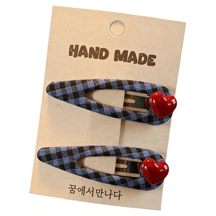 儿童时尚布艺发夹爱心发卡头饰女童甜美bb夹侧边小夹子刘海夹发饰