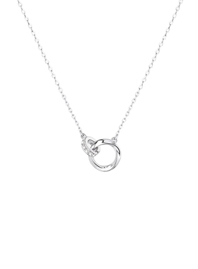 银色环环相扣项链女2025