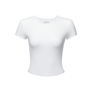 asomesome连肩白色修身短袖t恤女短款圆领弹力紧身内搭无袖上衣