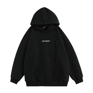 INSstudios 国潮牌情侣美式刺绣LOGO满天星卫衣宽松加绒连帽衫男