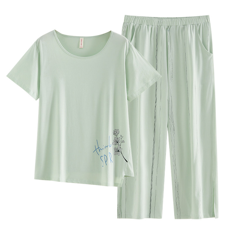 莫代尔女夏季凉感短袖家居服套装