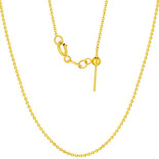 赛菲尔18K金项链小金珠项链K黄金圆珠项链几何链针式锁骨链送女友