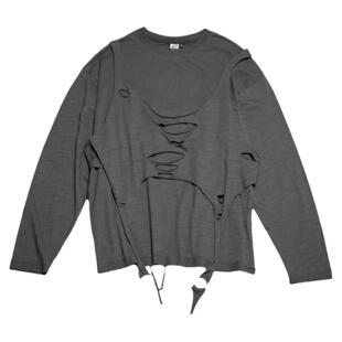 STILL YOU原创个性废土风亚痞破洞剪裁背心长袖T恤可拆两件套早春