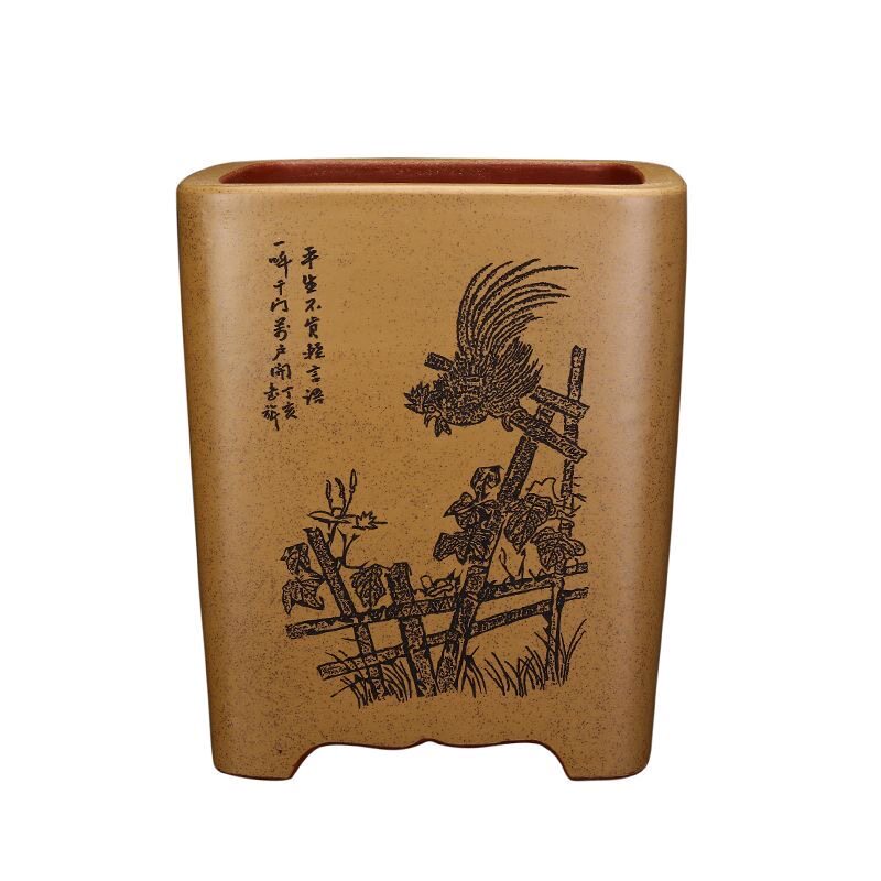 宜兴紫砂花盆盆景文竹金弹子老桩海棠圆角四方兰花君子兰莲花方形
