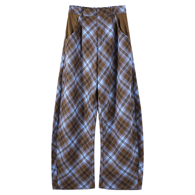 BarryBanny女童阔腿裤格纹休闲裤