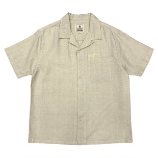 棉麻短袖衬衫男美式复古宽松日系夏季透气古着南美古巴领女上衣