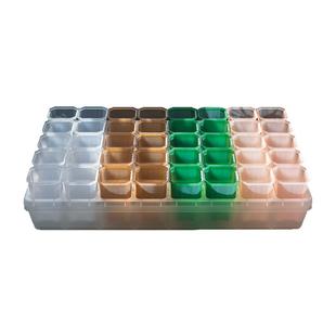 花一天堂4.8口高方多肉花盆40格透明托架浸水盘组合阳台控养育苗