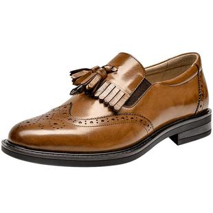 【商场同款】BeauToday复古孟克鞋女乐福鞋BT布洛克小皮鞋单鞋女