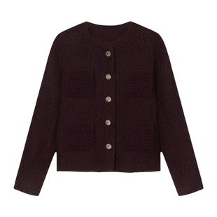 Deessesicile 8折千金味儿安可拉红粗花呢背心裙套装小香风外套女