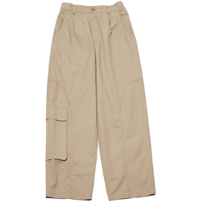 轻工装多彩色直筒分割线长裤