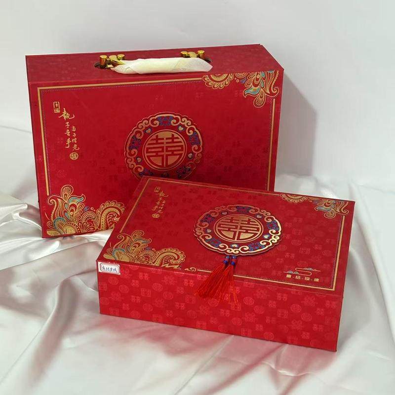 结婚订婚礼金礼品盒聘金聘礼箱彩礼现金盒子礼盒五金提亲空盒