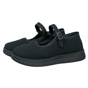 厚底冬季老北京布鞋女加绒保暖黑布鞋防滑软底中老年妈妈工作棉鞋