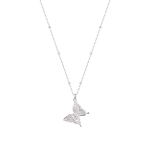 纯银碎冰蓝蝴蝶项链女配饰2026高级感轻奢小众送闺蜜女友生日礼物