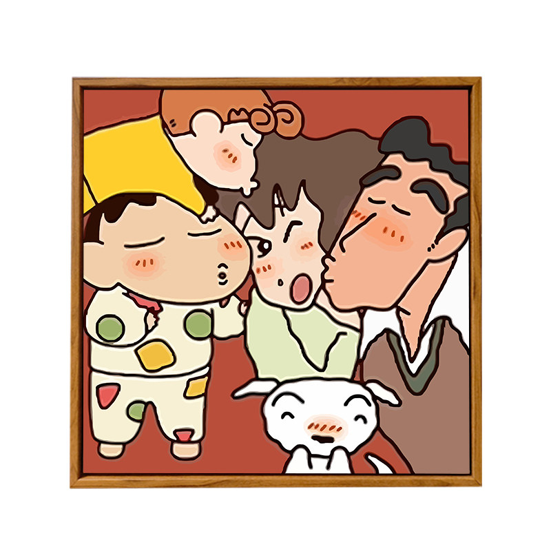 蜡笔小新全家福一家三口数字油画