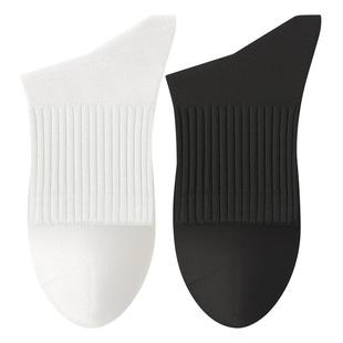 袜子男士纯棉春夏季中筒袜黑色白色防臭学生吸汗青少年运动长筒袜