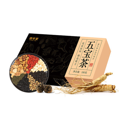 固本堂人参五宝茶男人八宝养生茶枸杞杜仲雄花调理熬夜肾精茶180g