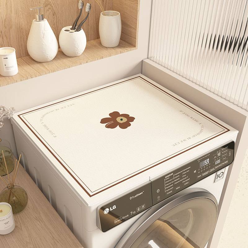 INS花花滚筒洗衣机防尘罩冰箱免洗床头柜防滑垫可擦防水布皮革盖