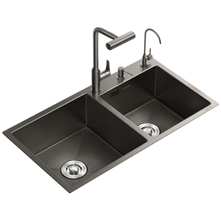 【S-max1】东鹏水槽5MM小米粒厨房304不锈钢双槽家用手工大洗菜盆