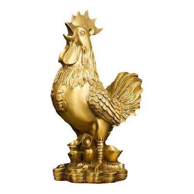 灵机麦玲玲2026马年铜鸡摆件黄铜金公十二生肖家居客厅装饰吉祥物
