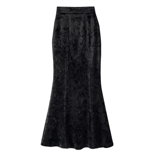 2025秋冬丝绒鱼尾半身裙女高腰显瘦包臀裙中长款修身高级感气质裙