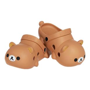 可爱轻松熊洞洞鞋女款夏季外穿2025新款防滑防臭网红包头凉拖鞋女