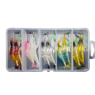 路亚饵套装仿真软饵虾带钩包铅鱼海钓淡水鲈鱼翘嘴鲅鱼包铅小虾饵
