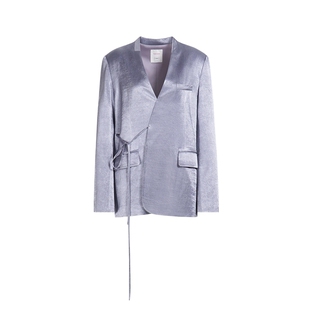 商场同款naivee纳薇款醋酸紫色西装女老钱风廓西通勤赴宴春新款